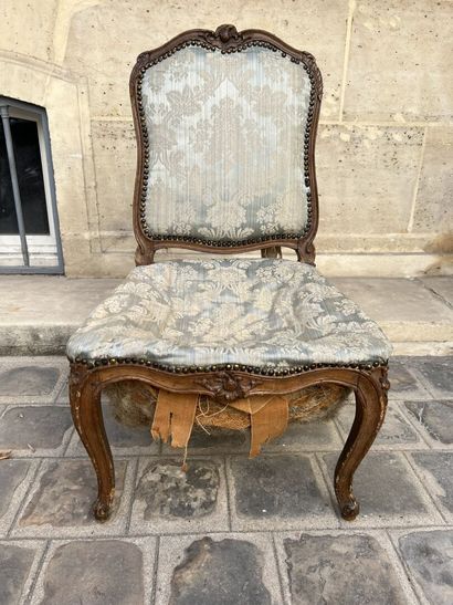 Molded and carved wood chair from the Louis...