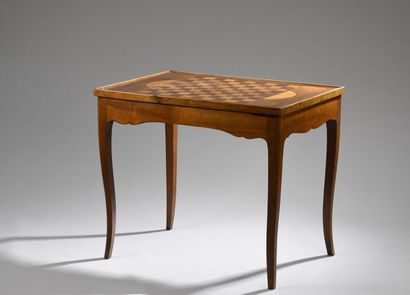 Walnut veneered game table stamped Hache...