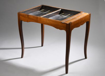 Walnut veneered game table stamped Hache...