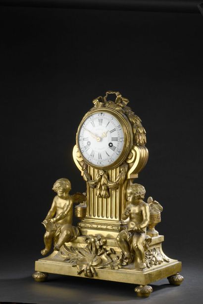 Transitional period chased and gilt bronze...