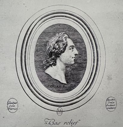 Yellow glass intaglio, Louis XV period
Representing...