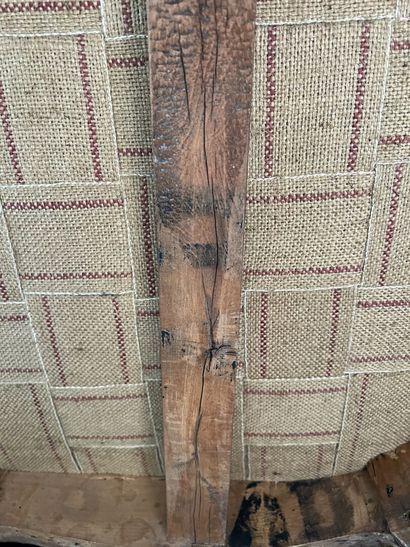A molded and carved wood basket sofa, attributed...