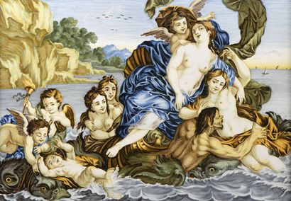 CASTELLI, 18th century
Rectangular earthenware...