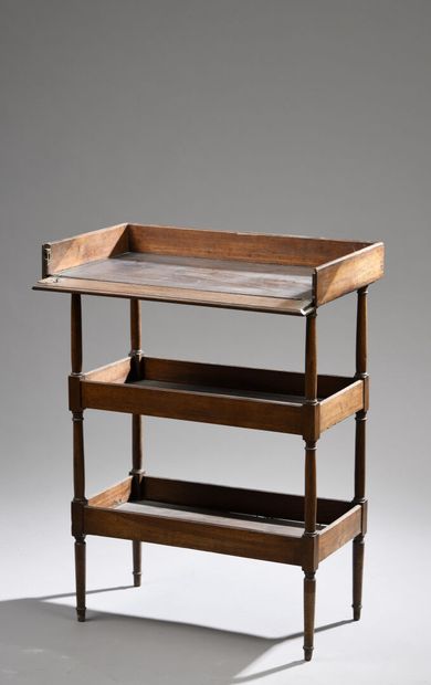 Mahogany and mahogany veneer trough table...