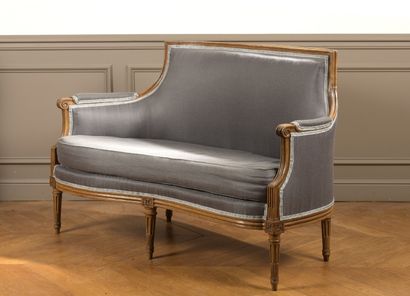 Sofa in molded wood stamped JB LELARGE of...