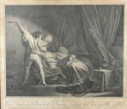 After FRAGONARD, 18th century
The lock
Engraving.
Titled.
42...