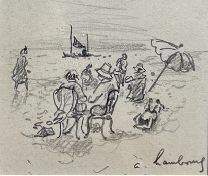 André HAMBOURG (1909-1999) 
Sur la plage
Dessin...
