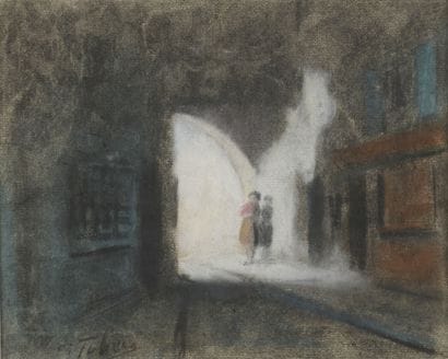 École MODERNE
Personnage dans une rue sombre
Pastel...