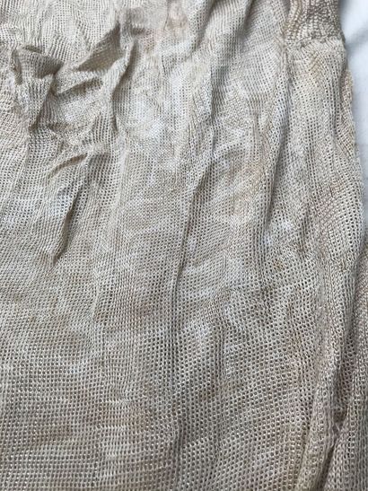 Pair of embroidered muslin curtains, late...
