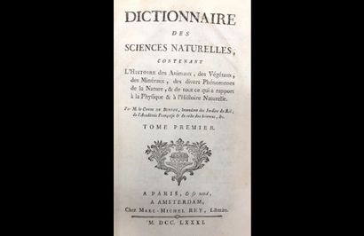 SCIENCES, BUFFON. Dictionnaire des sciences...