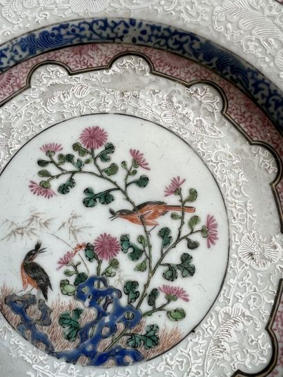 CHINE, XVIIIème
Paire d'assiettes en porcelaine...