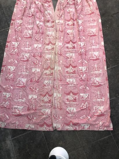 Pair of curtains and set of seat covers in...