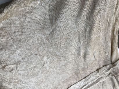 Pair of embroidered muslin curtains, late...