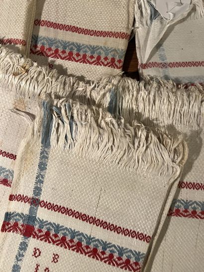 Set of six towels, late nineteenth century,...