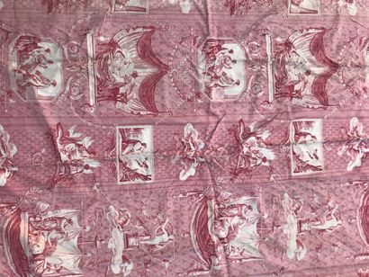 Pair of curtains and set of seat covers in...