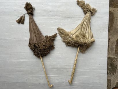 Two marquise umbrellas, Second Empire, carved...
