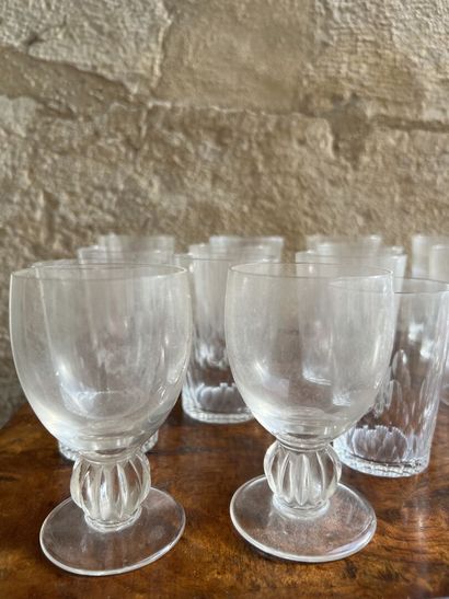 BACCARAT
Vingt verres à eau, signés à la...