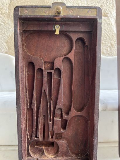 Two mahogany men's toiletry sets of the Empire...