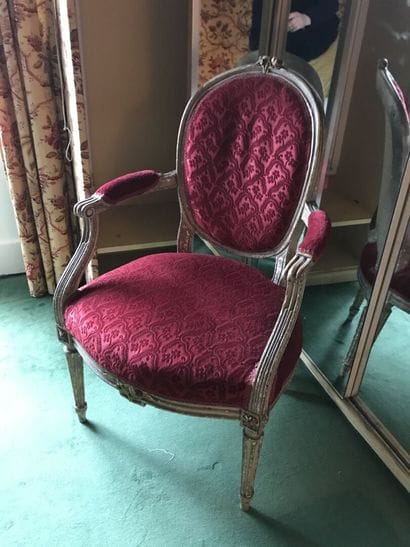 Suite of five cabriolet armchairs in molded...