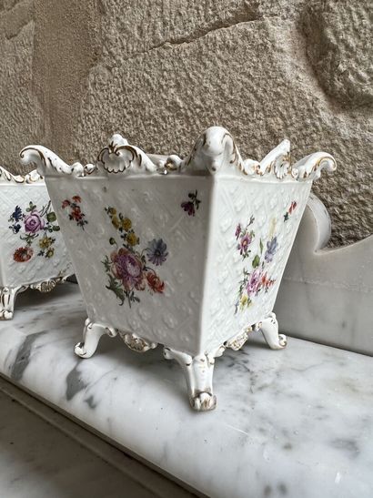 Square Meissen porcelain cases circa 1755-1760...