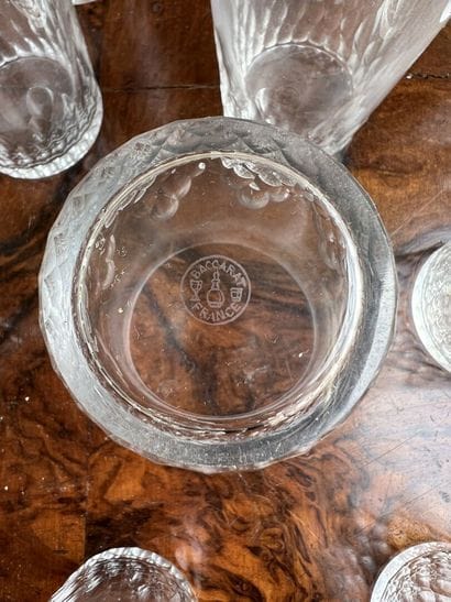 BACCARAT
Vingt verres à eau, signés à la...