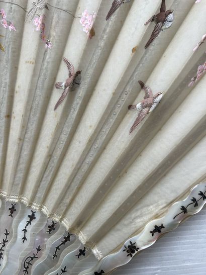 Two fans, late 19th century, one with twisted...
