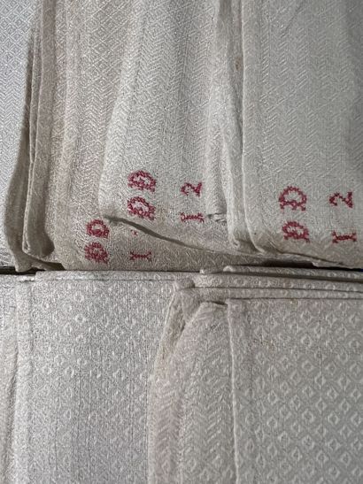 Set of eighteen linen damask napkins called...