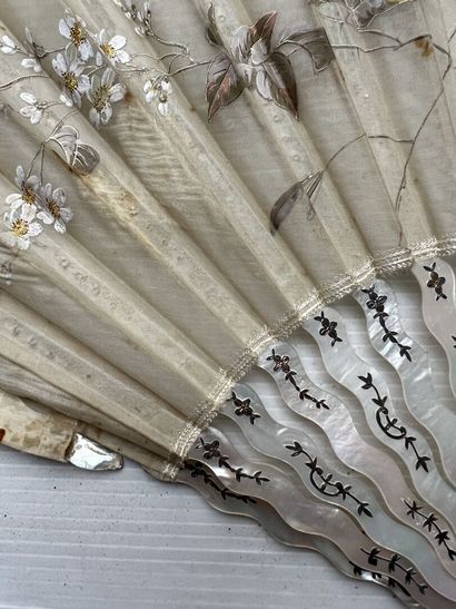 Two fans, late 19th century, one with twisted...