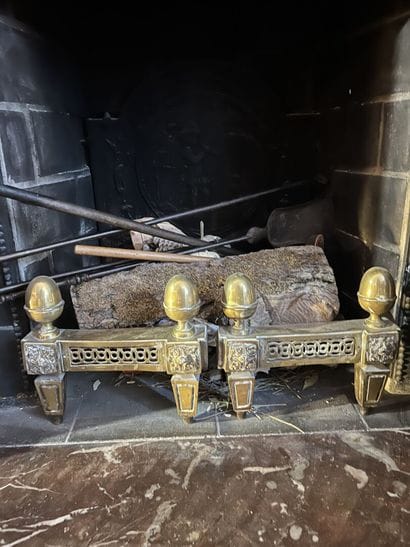 Chenets in bronze from the Louis XVI period...