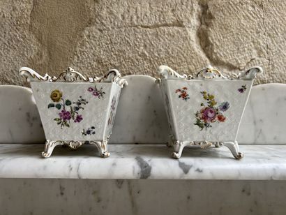 Square Meissen porcelain cases circa 1755-1760...