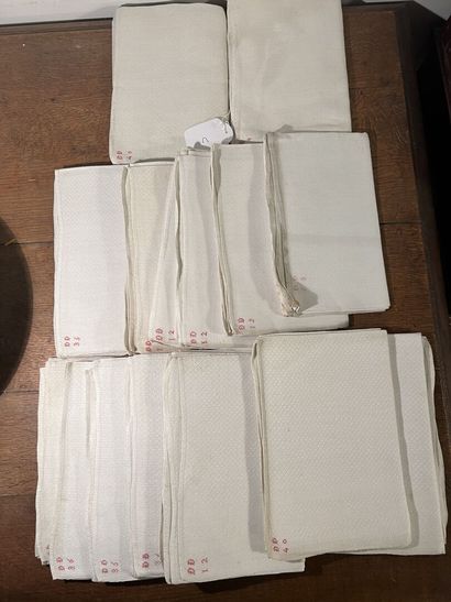 Set of eighteen linen damask napkins called...