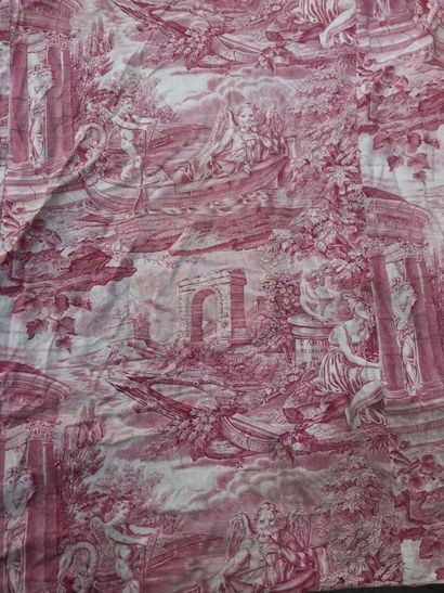 Pair of curtains and set of seat covers in...