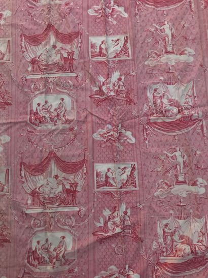 Pair of curtains and set of seat covers in...