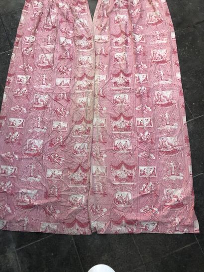 Pair of curtains and set of seat covers in...