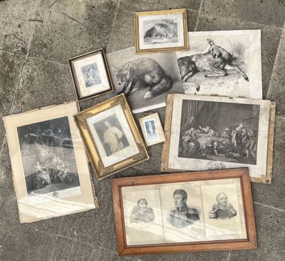 Lot of 9 framed engravings