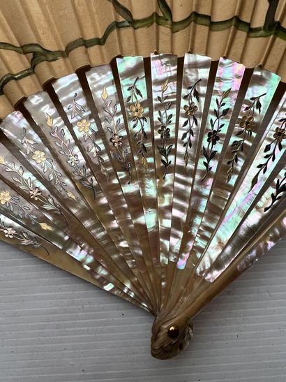 Two fans, late 19th century, one with twisted...