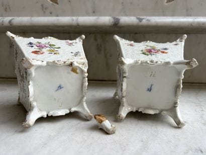 Square Meissen porcelain cases circa 1755-1760...