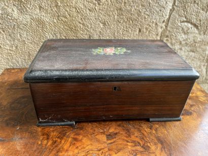 Music box in rosewood, 19th century 
Decorated...