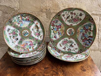CHINE, CANTON, fin XIXe
Paire de plats en...