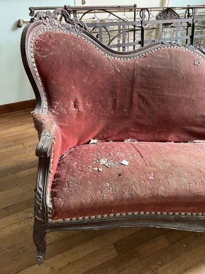Lot including a Napoleon III sofa and three...
