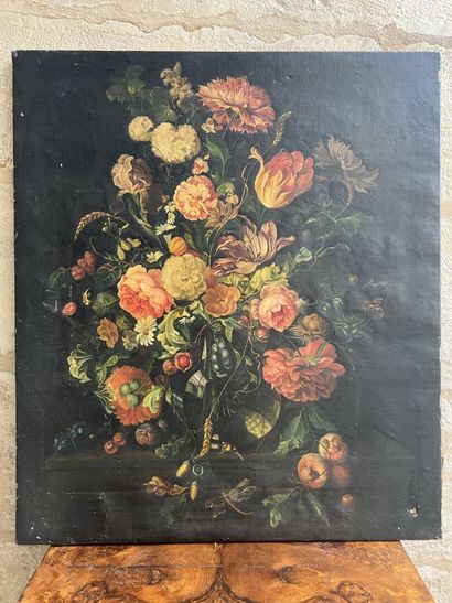 Lot of four oils on canvas, wood or cardboard,...