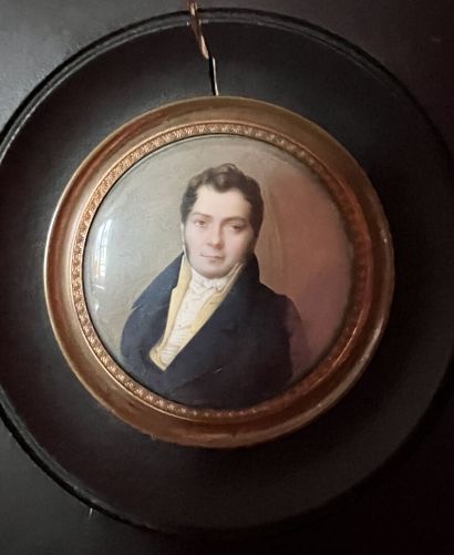 Five miniatures representing men and children,...