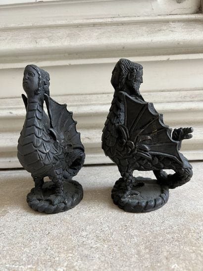 ITALY, 19th century 
Pair of dragons in bronze,...