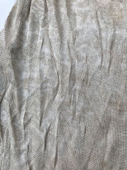 Pair of embroidered muslin curtains, late...