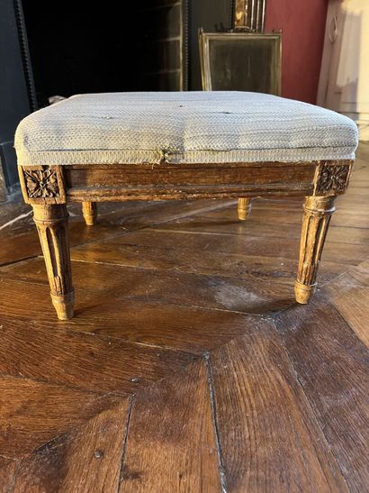 Molded and carved wood stool stamped I.B...