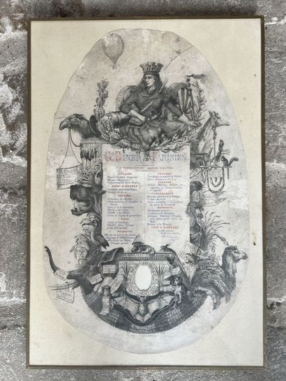 Great Parisian dinner, 1870-1871
Menu decorated...