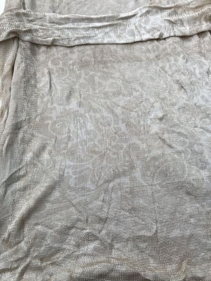 Pair of embroidered muslin curtains, late...