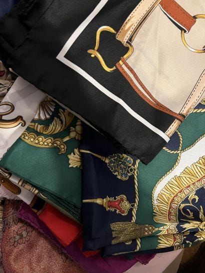 Large lot of scarves and fabrics 