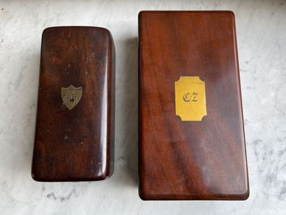 Two mahogany men's toiletry sets of the Empire...
