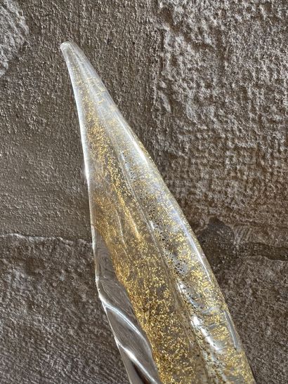 MURANO, XXe siècle
Coq en verre et incrustations...